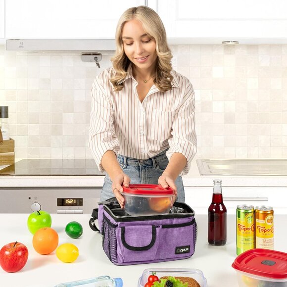 Lunch Bag Women Insulated, Adult Lunch Box Cooler, Lunch Box for Men, Dual Compa - Picture 4 of 9